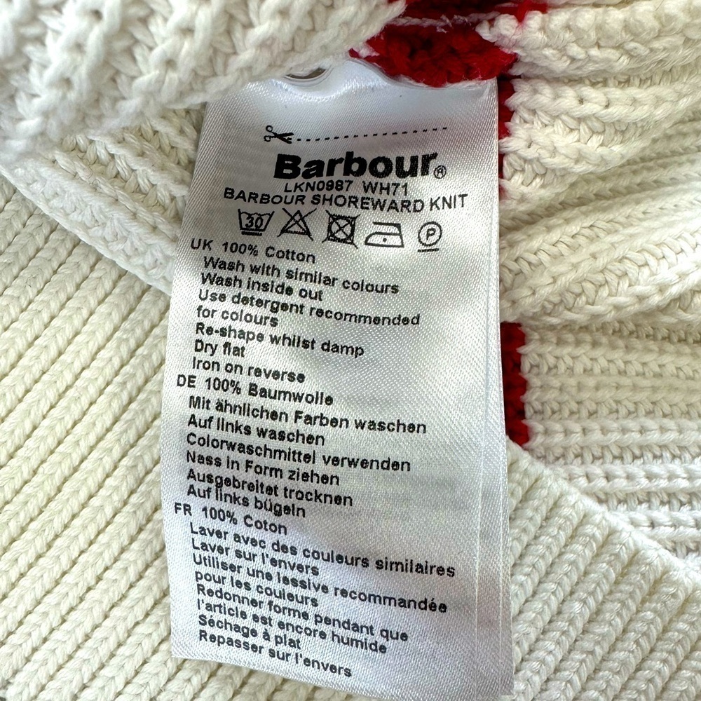 Barbour Shoreward Sweater striped cotton mock neck striped womens sweater Size 6 - Picture 7 of 10